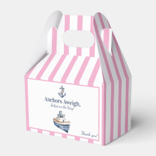 Ballotins Boîte de faveur de douche bébé « Pink Stripe Ancho