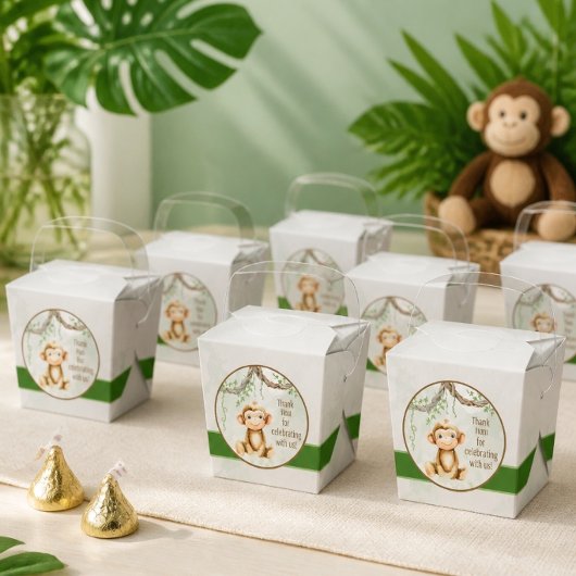 Ballotins Boîte de faveur de douche bébé singe