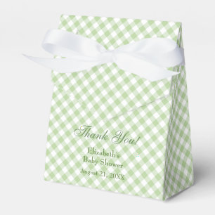 Ballotins Boîte de faveur de douche de bébé à carreaux vert