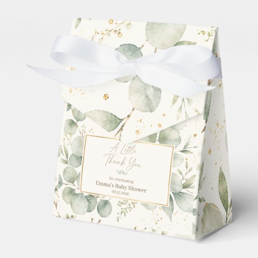Ballotins Boîte de faveur de douche de bébé Eucalyptus (Verso)