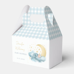 Ballotins Boîte de faveur de douche de bébé garçon en or éto