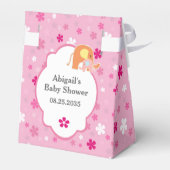 Ballotins Boîte de Faveur de Douche d'Éléphant Bébé Fille (Arrière)