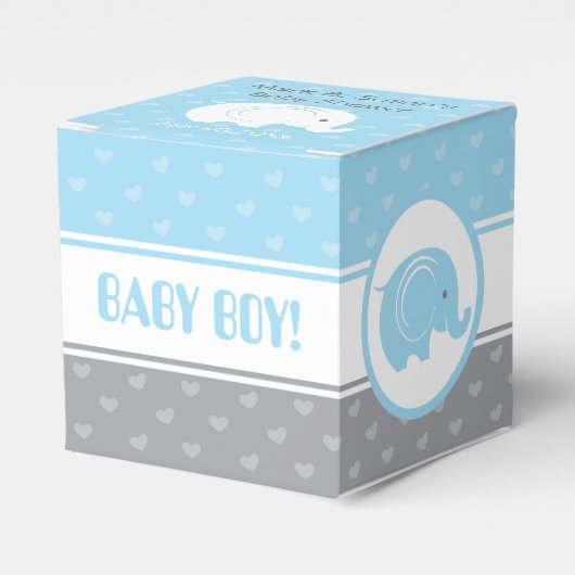 Ballotins Boîte de faveur de douche pour bébé avec éléphant (Verso)