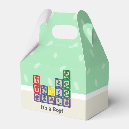 Ballotins Boîte de faveur de douche pour bébé Blocs de futur (Verso)