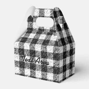 Ballotins Boîte de faveur de fête à carreaux en noir et blan