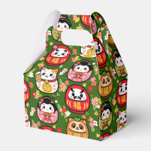 Ballotins boîte de faveur de fête de motif japonais daruma