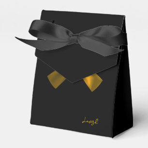 Ballotins Boîte de faveur de fête en diamant à nœud chic noi