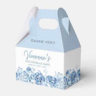 Ballotins Boîte de Faveur de Fleur de Rose Bleue Poussiéreus