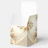 Ballotins Boîte de faveur de fleurs blanches et dorées (Ouvert)