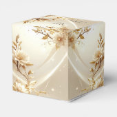 Ballotins Boîte de faveur de fleurs blanches et dorées (Arrière)