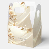 Ballotins Boîte de faveur de fleurs blanches et dorées (Ouvert)