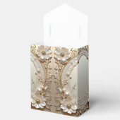 Ballotins Boîte de Faveur de Fleurs Blanches Modernes Perles (Ouvert)