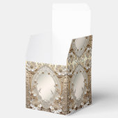 Ballotins Boîte de Faveur de Fleurs Blanches Modernes Perles (Ouvert)