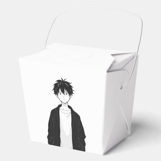 Ballotins Boîte de faveur de garçon d'anime minimal (Recto)