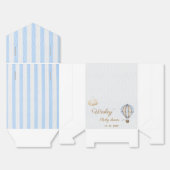 Ballotins Boîte de faveur de garçon rayé bleu (Déplié)