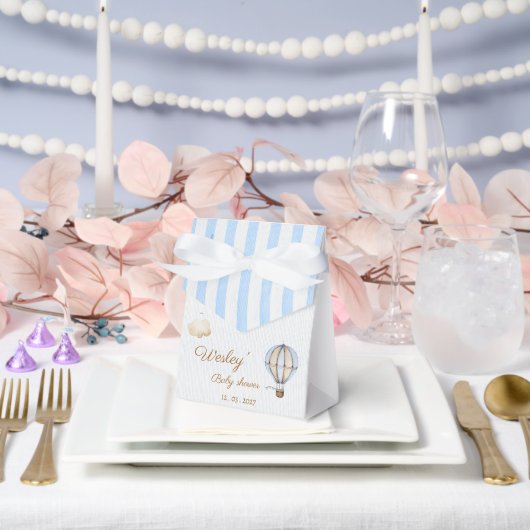 Ballotins Boîte de faveur de garçon rayé bleu (Mariage)