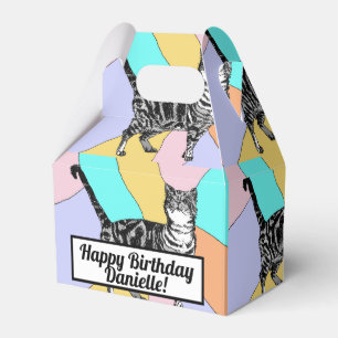 Ballotins Boîte de faveur de gâteau d'anniversaire pour chat