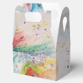 Ballotins Boîte de faveur de gâteau de mariage à l'aquarelle (Ouvert)