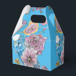 Ballotins Boîte de faveur de gâteau de mariage Budgie avec r<br><div class="desc">Boîtes de faveur de gâteau de mariage Budgie,  entièrement personnalisables. Conçues à partir de l'une de mes peintures à l'aquarelle.</div>