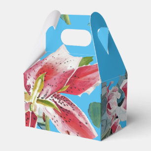 Ballotins Boîte de faveur de gâteau de mariage floral bleu L