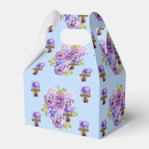 Ballotins Boîte de faveur de gâteau de mariage floral Pansy 