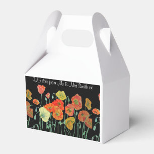 Ballotins Boîte de faveur de gâteau de mariage floral Pavot