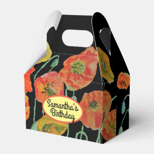 Ballotins Boîte de faveur de gâteau de mariage floral Pavot 