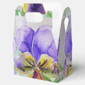 Ballotins Boîte de faveur de gâteau de mariage floral violet (Ouvert)