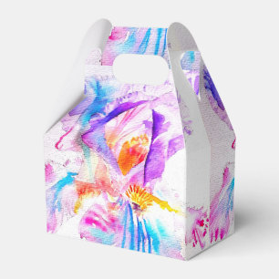 Ballotins Boîte de faveur de gâteau de mariage Iris Fleurs V