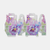 Ballotins Boîte de faveur de gâteau de mariage Purple Pansy (Déplié)