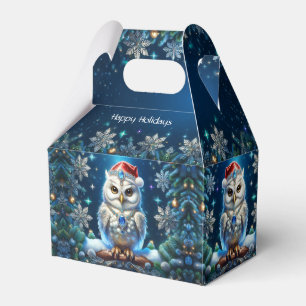 Ballotins Boîte de faveur de hibou orné de bijoux avec chape