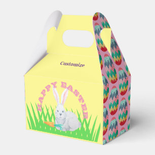 Ballotins Boîte de faveur de lapin de Pâques heureuse