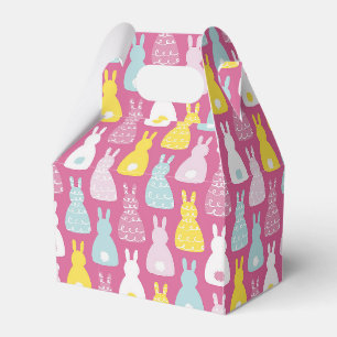 Ballotins Boîte de faveur de lapin de Pâques rose mignon