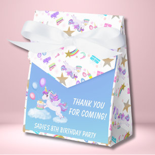 Ballotins Boîte de faveur de licorne d'anniversaire avec gât