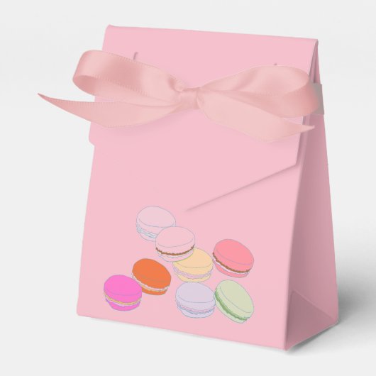 Ballotins Boîte de faveur de macaron français de thème rose  (Verso)