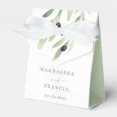 Ballotins boîte de faveur de mariage à branche d'olivier rus (Verso)