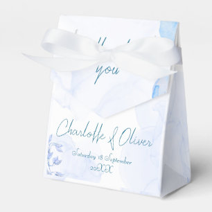Ballotins Boîte de Faveur de Mariage à l'Aquarelle Bleu Pous