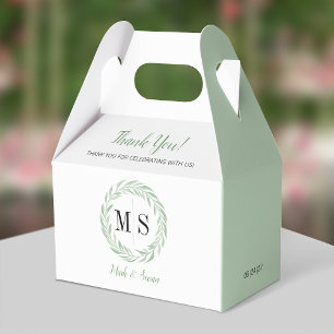 Ballotins Boîte de faveur de mariage à monogramme de couronn