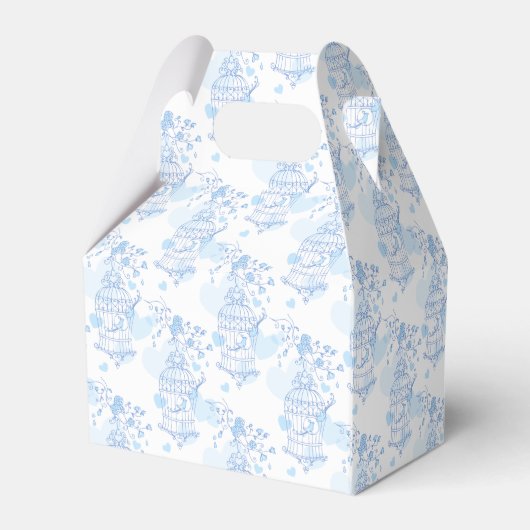 Ballotins Boîte de faveur de mariage à motif bleu aqua oisea (Arrière)