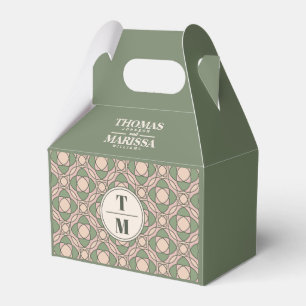 Ballotins Boîte de Faveur de Mariage Art Déco Vert Sauge