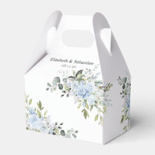 Ballotins Boîte de faveur de mariage botanique bleu doux
