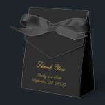 Ballotins Boîte de faveur de mariage élégante classique noir<br><div class="desc">Boîte de faveur de mariage élégante classique noire et or</div>