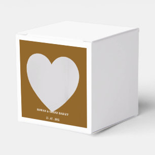 Ballotins Boîte de Faveur de Mariage Élégante Marron Monogra