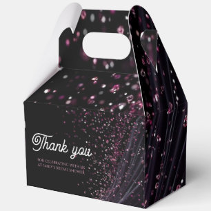 Ballotins Boîte de Faveur de Mariage Élégante Noire et Rose