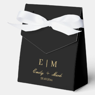 Ballotins Boîte de faveur de mariage en or noir Luxe Personn