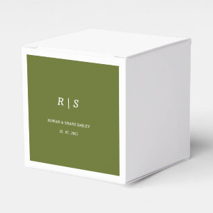 Ballotins Boîte de faveur de mariage en vert sauge Monogramm