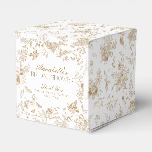 Ballotins Boîte de faveur de mariage floral Toile De Jouy do (Arrière)