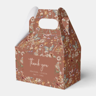 Ballotins Boîte de Faveur de Mariage Florale en Terracotta B