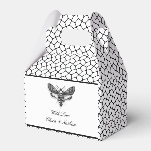 Ballotins Boîte de Faveur de Mariage gothique - Moth & dente (Verso)