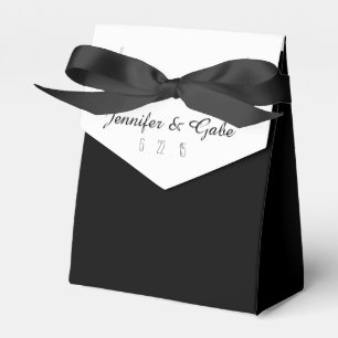 Ballotins Boîte de faveur de mariage noir et blanc